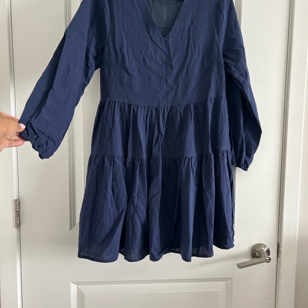FANCYINN • Blue 2 Tier Ruffle Dress • Small • - Picture 5 of 6